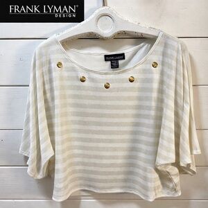 FRANK LYMAN Ivory Striped Top – Size 16